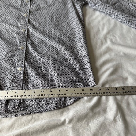 Con.Struct Men's Geometric Long Sleeve Button Up Casual Shirt 15.5 Flip Cuffs - Picture 14 of 16